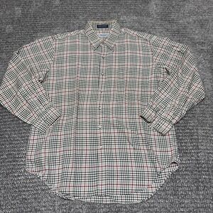 Bullock & Jones Mens XL Long Sleeve Plaid Button Down Shirt 100% Cotton‎